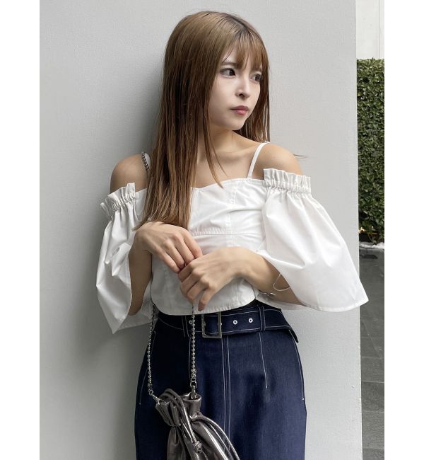 MURUA「オフショルクロップドブラウス」|シャツ・ブラウス|