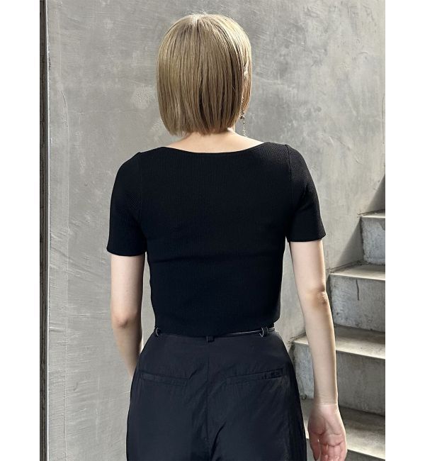 MURUA「ホックデザインハーフスリーブニット」|ニット・セーター|