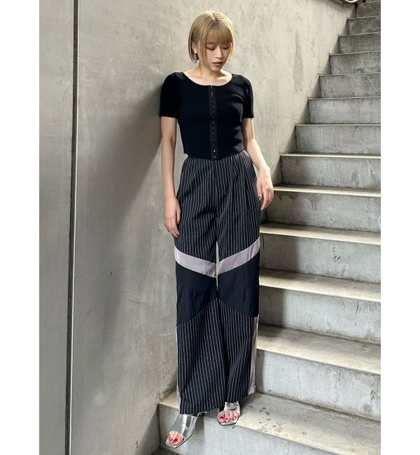 MURUA「ホックデザインハーフスリーブニット」|ニット・セーター|