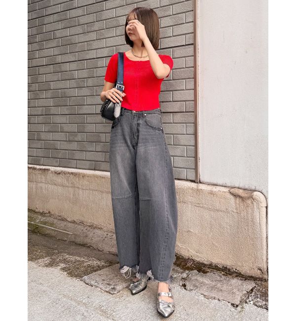 MURUA「ホックデザインハーフスリーブニット」|ニット・セーター|