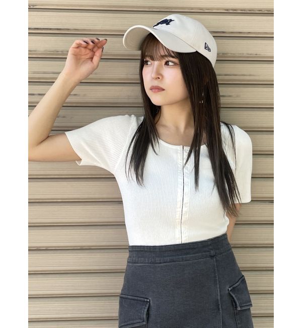 MURUA「ホックデザインハーフスリーブニット」|ニット・セーター|