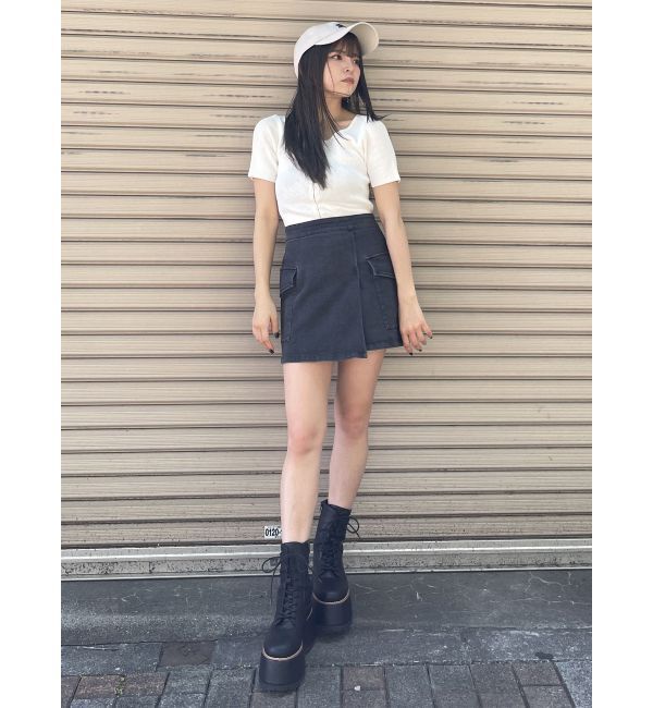 MURUA「ホックデザインハーフスリーブニット」|ニット・セーター|