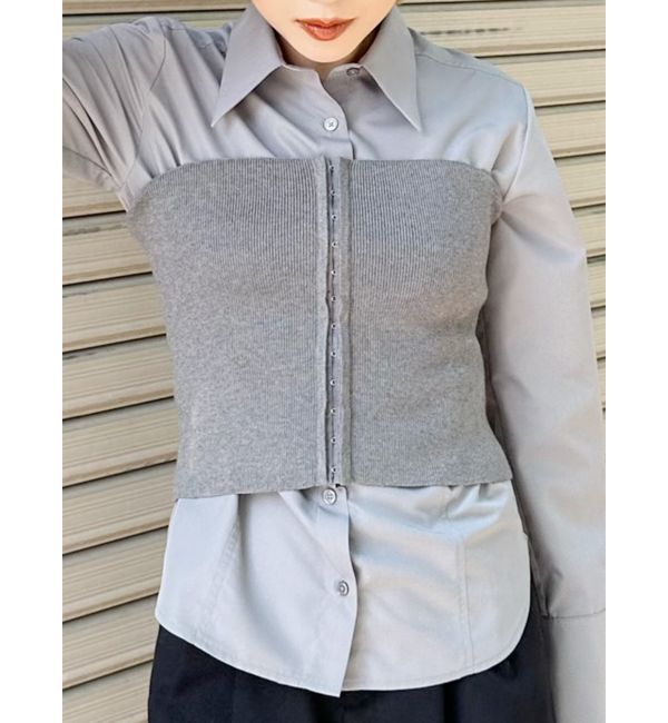 MURUA「フロントホックニットビスチェ」|ニット・セーター|グレー