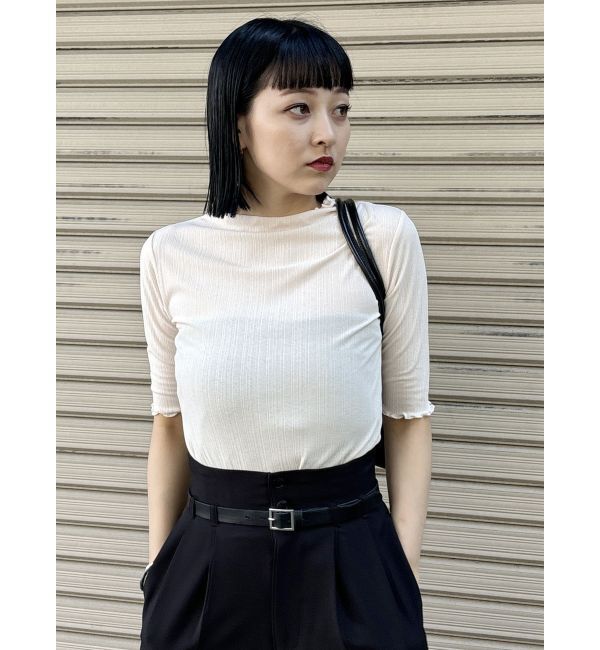 MURUA「ボトルネックシアーカットトップス」|Tシャツ・カットソー|