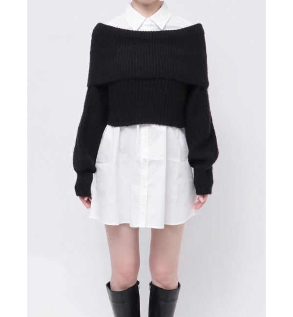 MURUA「オフショルニット&times;ミニシャツワンピSET」|ワンピース|