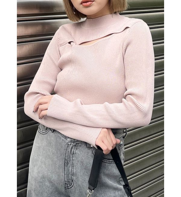 MURUA「カットツイストタイトニット」|ニット・セーター|ピンク