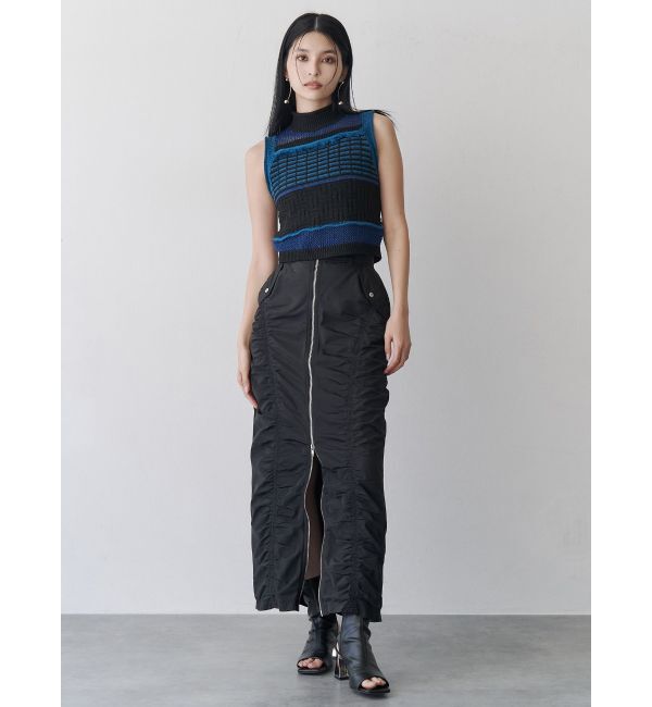 MURUA「ファスナースリットギャザースカート」|スカート|