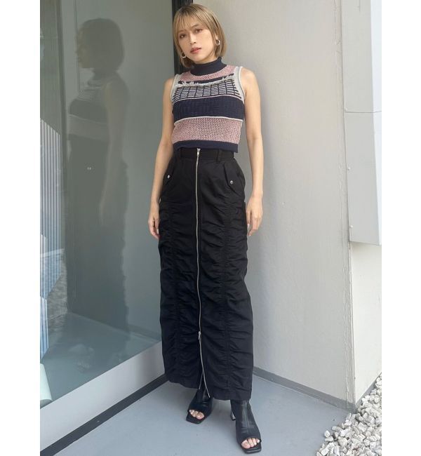 MURUA「ファスナースリットギャザースカート」|スカート|