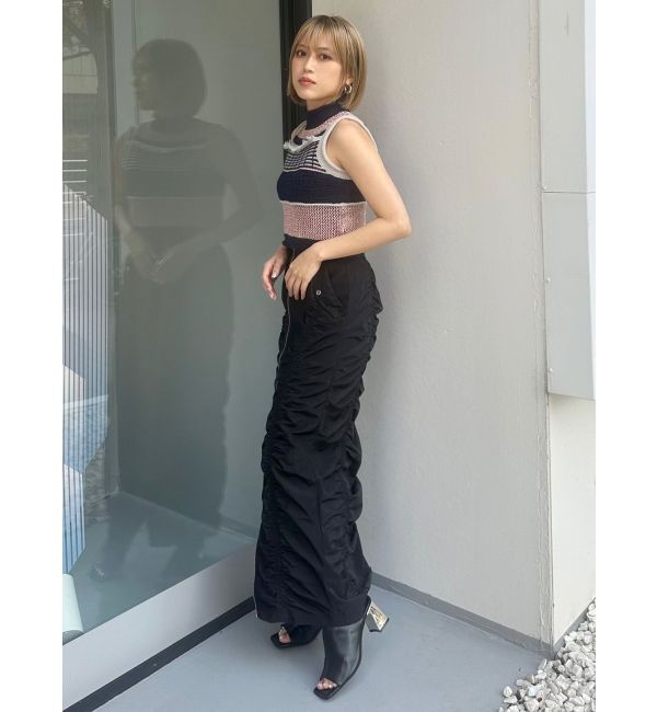 MURUA「ファスナースリットギャザースカート」|スカート|