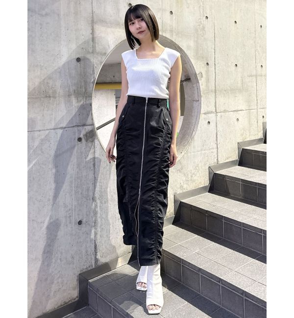 MURUA「ファスナースリットギャザースカート」|スカート|