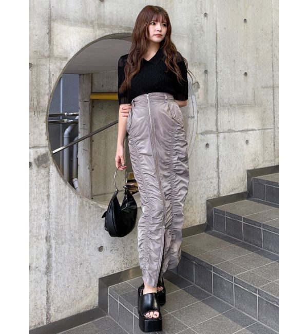 MURUA「ファスナースリットギャザースカート」|スカート|