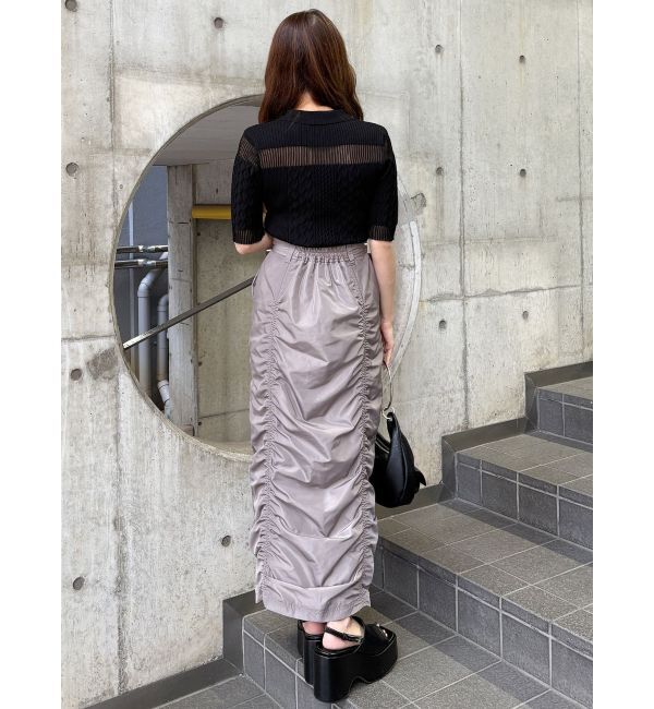MURUA「ファスナースリットギャザースカート」|スカート|
