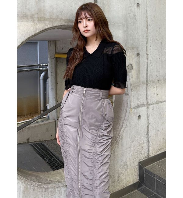 MURUA「ファスナースリットギャザースカート」|スカート|