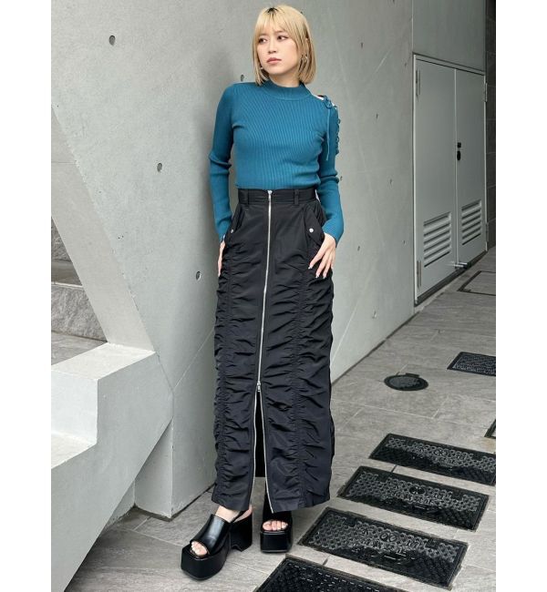 MURUA「ファスナースリットギャザースカート」|スカート|