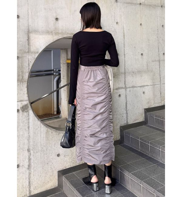 MURUA「ファスナースリットギャザースカート」|スカート|