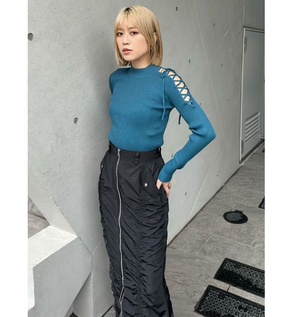 MURUA「ファスナースリットギャザースカート」|スカート|