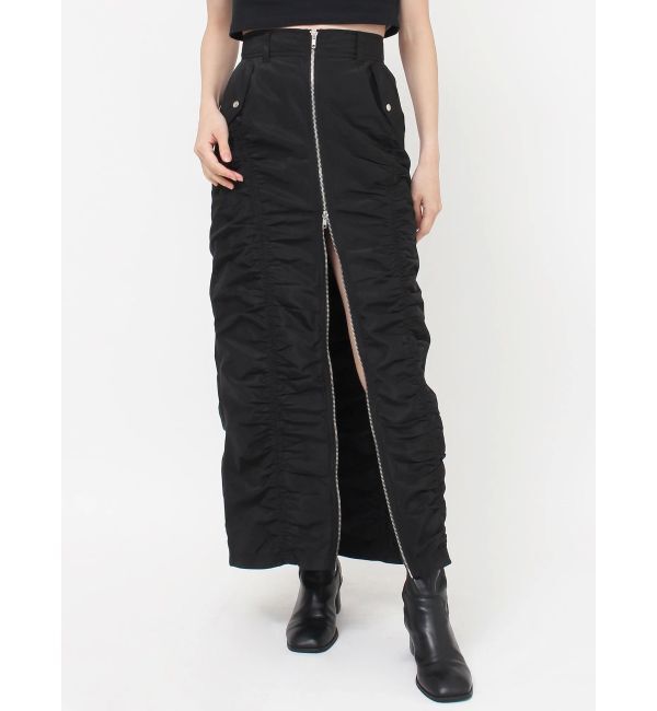 MURUA「ファスナースリットギャザースカート」|スカート|