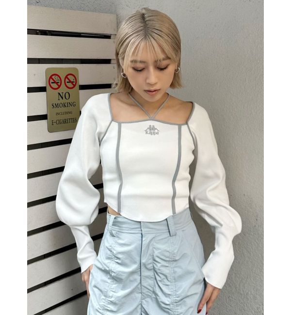 MURUA「【Kappa】トリミングリボンネックニット」|ニット・セーター|