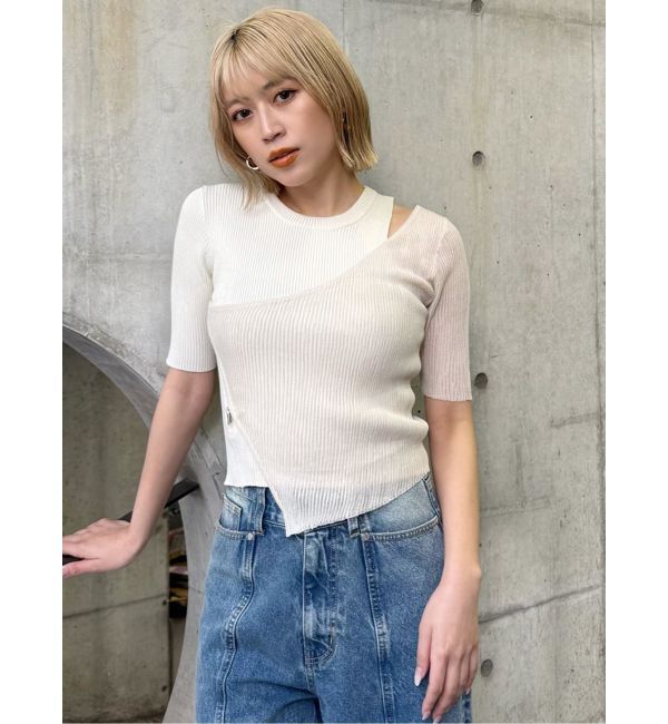 MURUA「シアーレイヤードハーフニット」|ニット・セーター|