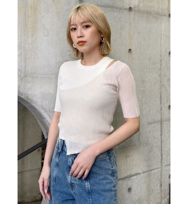 MURUA「シアーレイヤードハーフニット」|ニット・セーター|