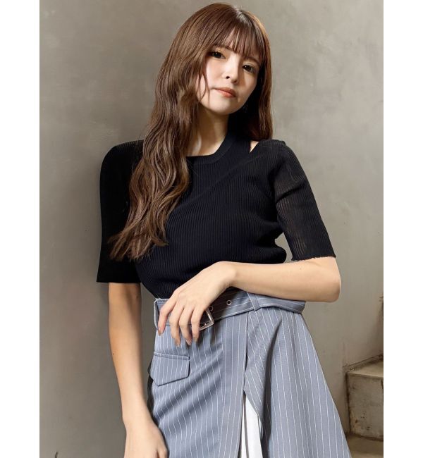 MURUA「シアーレイヤードハーフニット」|ニット・セーター|