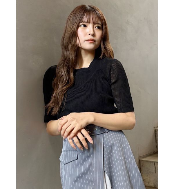 MURUA「シアーレイヤードハーフニット」|ニット・セーター|