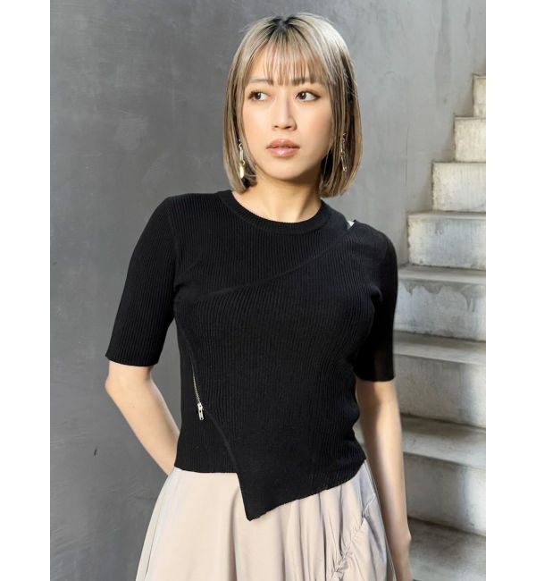 MURUA「シアーレイヤードハーフニット」|ニット・セーター|