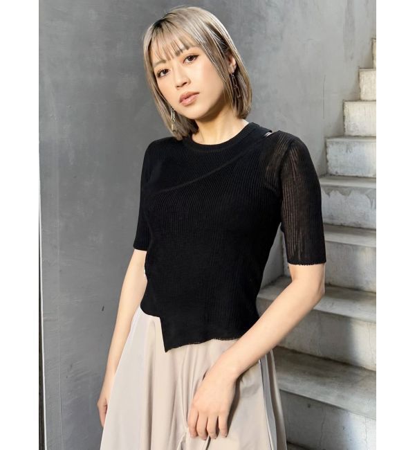 MURUA「シアーレイヤードハーフニット」|ニット・セーター|