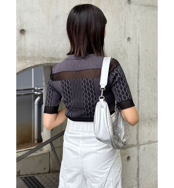 MURUA「シアーケーブルハーフニット」|ニット・セーター|