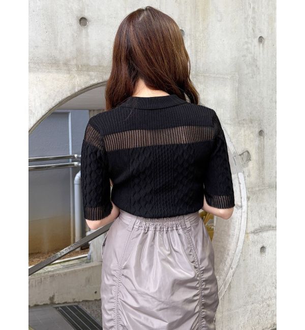MURUA「シアーケーブルハーフニット」|ニット・セーター|