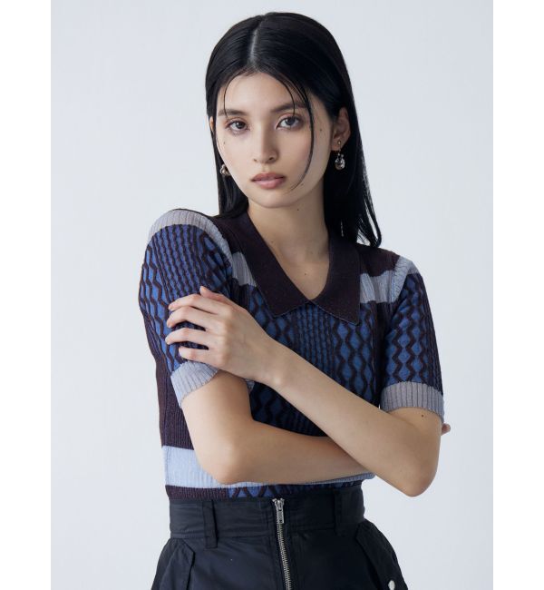 MURUA「シアーケーブルハーフニット」|ニット・セーター|