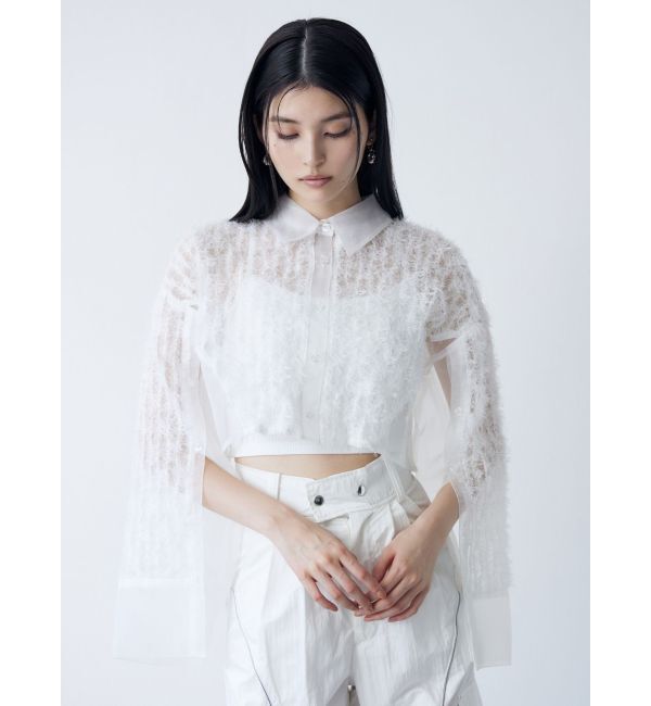 MURUA「レースクロップド2WAYシアーシャツ」|シャツ・ブラウス|