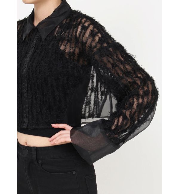 MURUA「レースクロップド2WAYシアーシャツ」|シャツ・ブラウス|