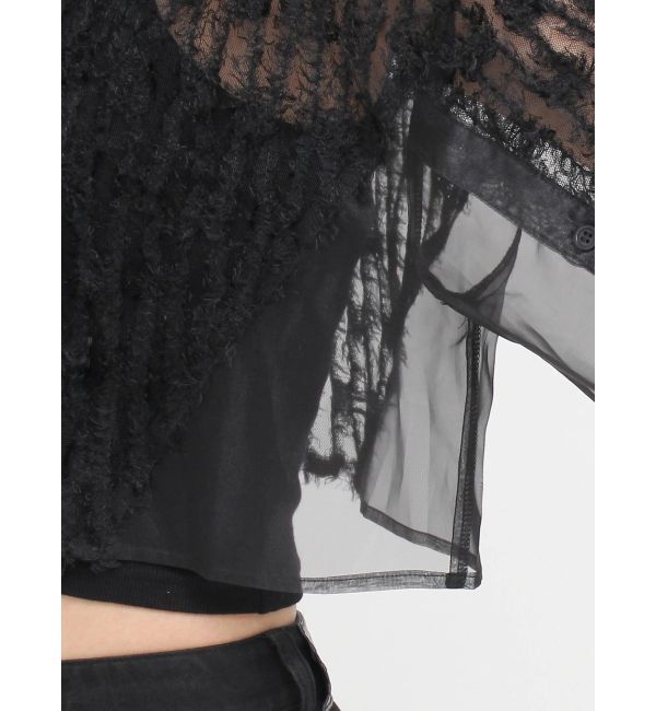 MURUA「レースクロップド2WAYシアーシャツ」|シャツ・ブラウス|