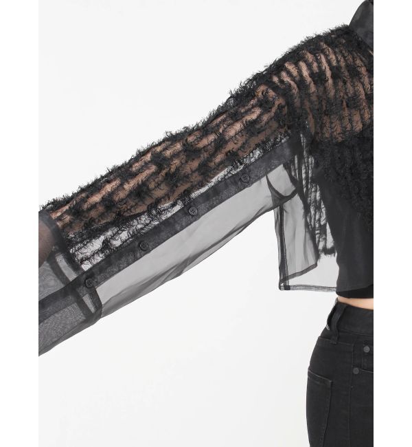 MURUA「レースクロップド2WAYシアーシャツ」|シャツ・ブラウス|