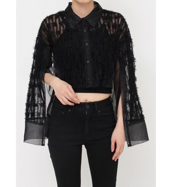 MURUA「レースクロップド2WAYシアーシャツ」|シャツ・ブラウス|