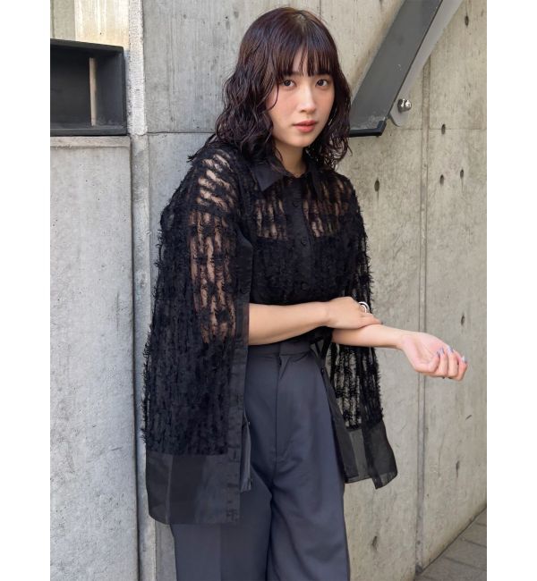 MURUA「レースクロップド2WAYシアーシャツ」|シャツ・ブラウス|