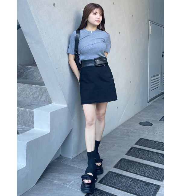 MURUA「ワンサイドオフショルジップニット」|ニット・セーター|