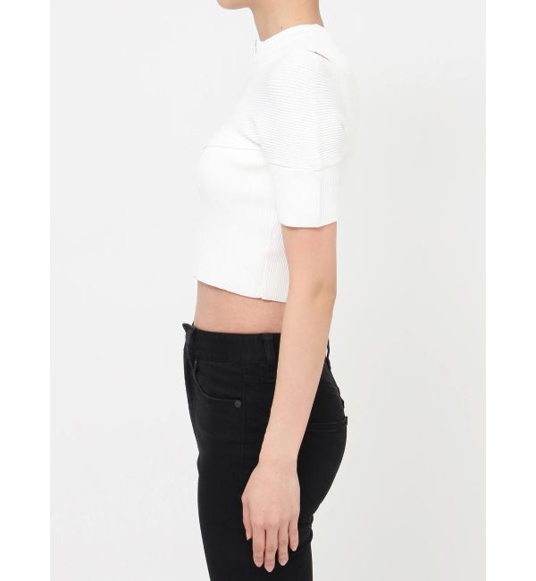 MURUA「ワンサイドオフショルジップニット」|ニット・セーター|