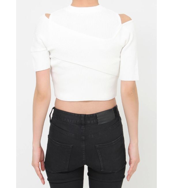 MURUA「ワンサイドオフショルジップニット」|ニット・セーター|