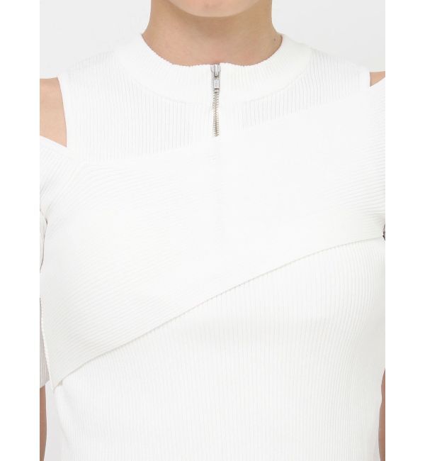 MURUA「ワンサイドオフショルジップニット」|ニット・セーター|