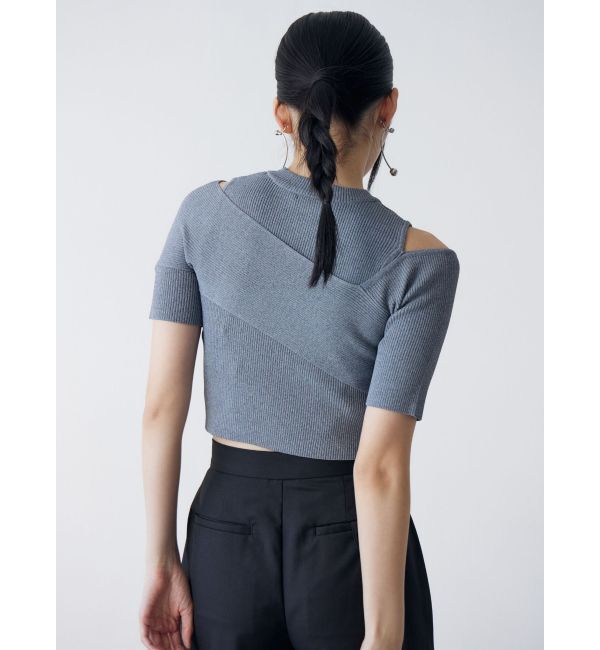 MURUA「ワンサイドオフショルジップニット」|ニット・セーター|