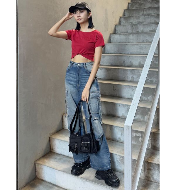 MURUA「パッチステッチクロップドT」|Tシャツ・カットソー|