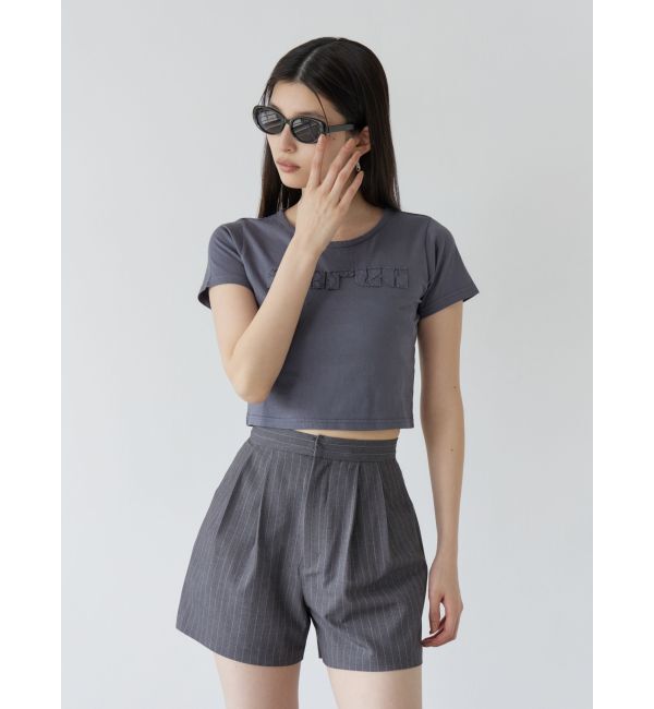 MURUA「パッチステッチクロップドT」|Tシャツ・カットソー|