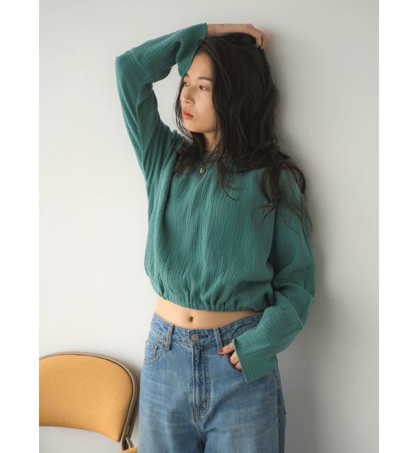Ungrid「ショート丈ブラウス」|シャツ・ブラウス|グリーン
