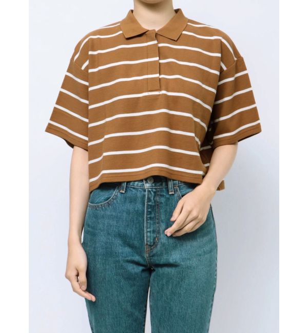 Ungrid「ワイドデザインポロシャツ」|ポロシャツ|ベージュ