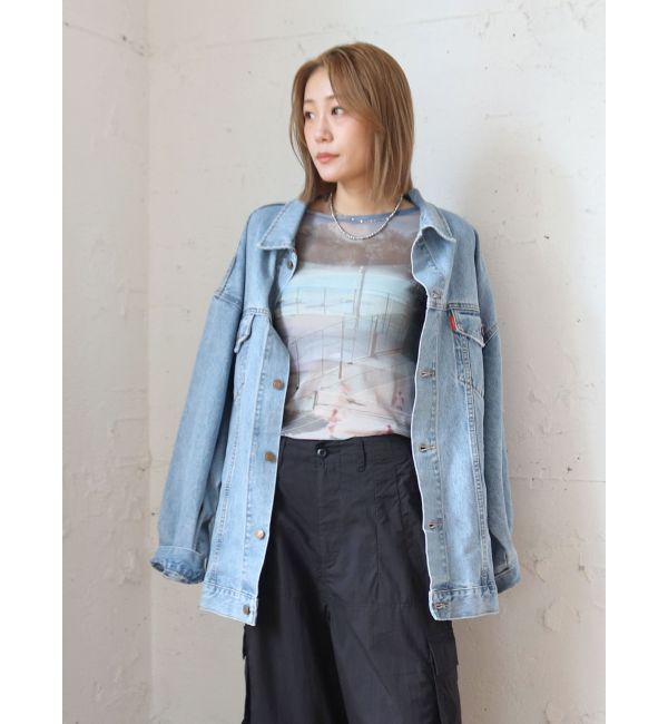 Ungrid「シアープリントチュールロングスリーブTee」|Tシャツ・カットソー|