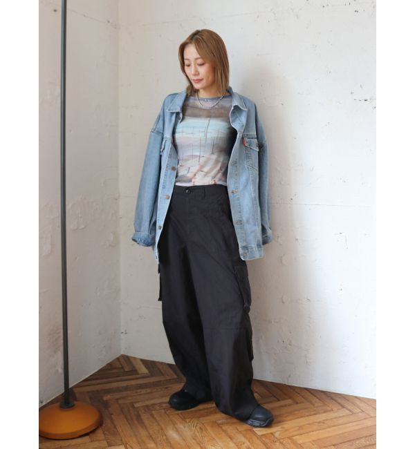 Ungrid「シアープリントチュールロングスリーブTee」|Tシャツ・カットソー|