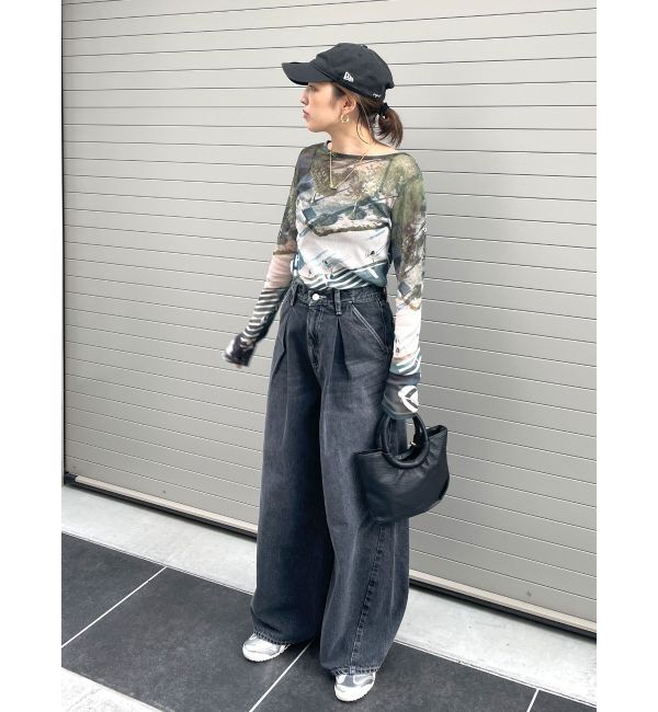 Ungrid「シアープリントチュールロングスリーブTee」|Tシャツ・カットソー|