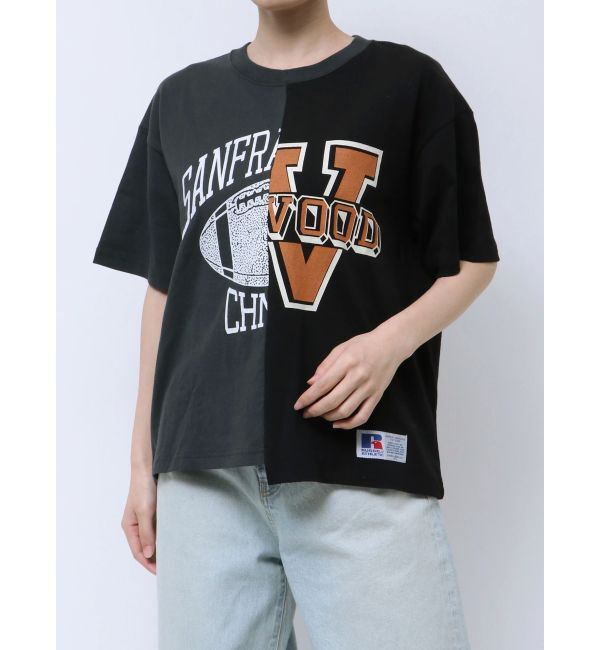 Ungrid「RUSSELL別注 リメイクロゴTee」|Tシャツ・カットソー|チャコールグレー